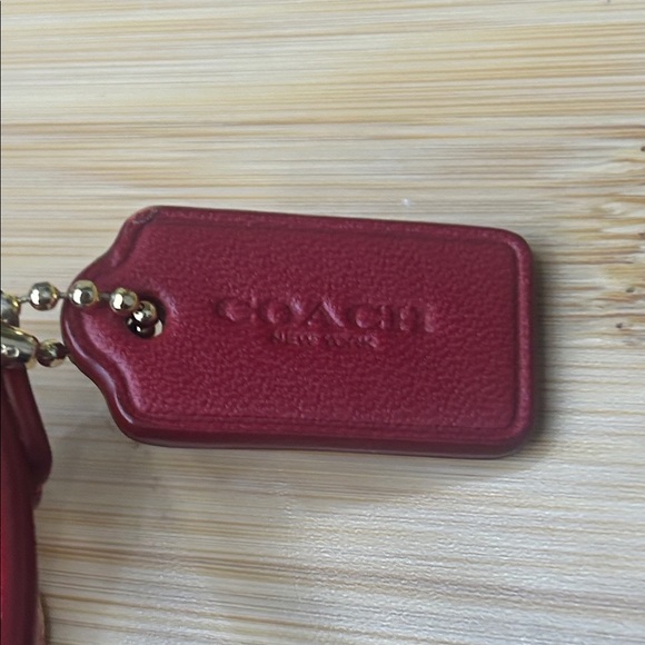 Coach Signature Brown and Red Wristlet - Picture 10 of 12